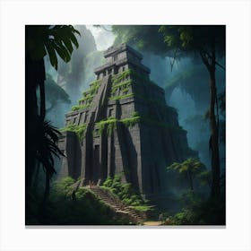 Dreamshaper V7 Mayan Temple In The Jungle Beautiful Detailed 1 Canvas Print