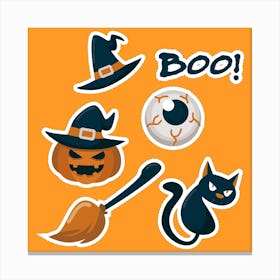 Halloween Stickers Canvas Print