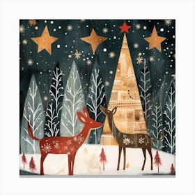 Christmas Deer Canvas Print