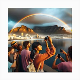 A Image Of A Beautiful Rainbow Over Cape Town 1 Canvas Print