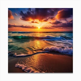 Sunset On The Beach 555 Canvas Print