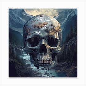 Skull In The Mountains Canvas Print