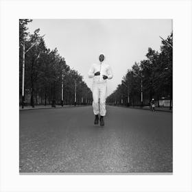Cassius Clay Running In The Mall London Canvas Print