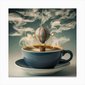 Hot Air Balloon In A Coffee Cup 2 Canvas Print