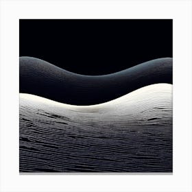 Sands Of Time, Wavy Wave, black and white design with attracting art , wall art , tails design Generate An Abstract Design With Soft Curved Lines In Neutral Tones Emphasizing Simplicity Canvas Print