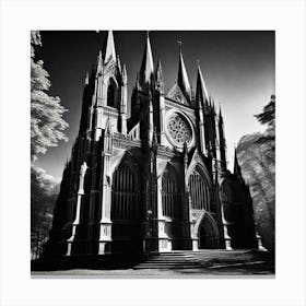 Black And White Cathedral 1 Canvas Print