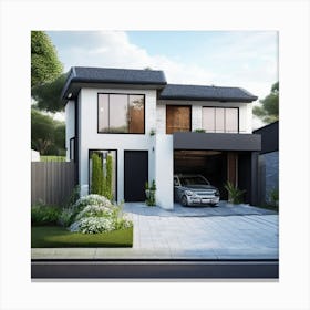 Leonardo Diffusion Xl A Modern House With Four Bedrooms A Balc 0 Canvas Print