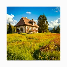 Firefly Charming House In A Blooming Summer Meadow 79709 (2) Canvas Print