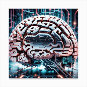 Brain On A Circuit Board 75 Canvas Print