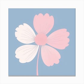 A White And Pink Flower In Minimalist Style Square Composition 612 Canvas Print