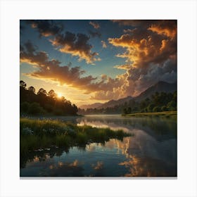 Sunset In The Mountains 29 Canvas Print