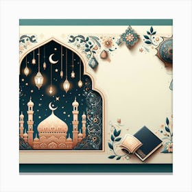 Muslim Holiday Greeting Card 10 Canvas Print
