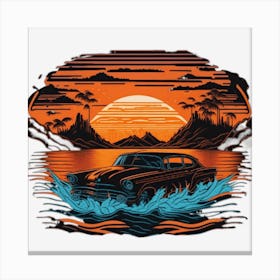 Sunset Car Canvas Print