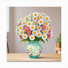 Daisies In A Vase 1 Canvas Print