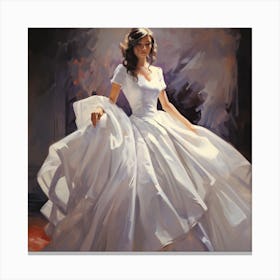 Bride In A White Dress 1 Canvas Print