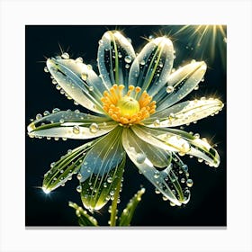 Flower With Water Droplets Canvas Print