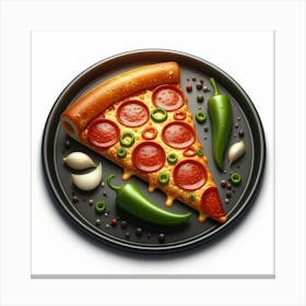 Pizza With Peppers And Onions Canvas Print