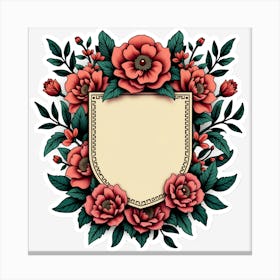 Floral Shield Canvas Print