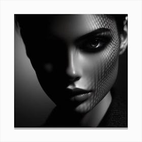 Black And White Portrait Of A Woman 23 Canvas Print