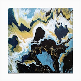 Harmonic Symphony Gold and Blue Canvas Print