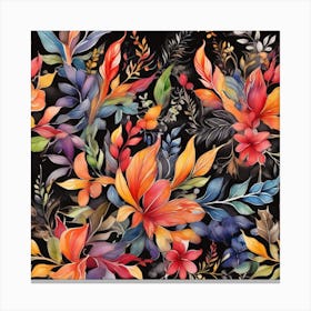 Watercolor Floral Pattern 4 Canvas Print