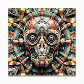 Industrial Robot Face Kaleidoscope Canvas Print