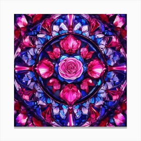 Stained Glass Rose Canvas Print