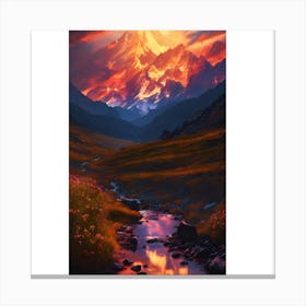 Sunset In The Mountains 9 Canvas Print