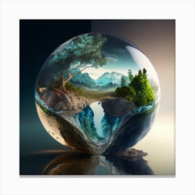 Landscape In A Glass Ball Canvas Print