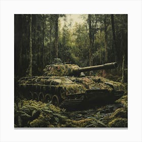 Tiger Tank In The Forest Canvas Print