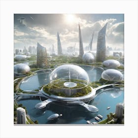 Futuristic City 115 Canvas Print