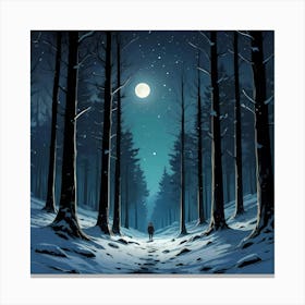 Moonlit Stroll Canvas Print