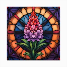 Flowers Stained Glass Sublimation 15 Canvas Print