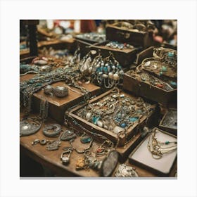 Antiques At Flea Market Canvas Print