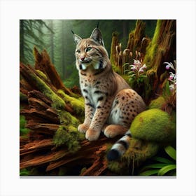 Lynx In The Forest 1 Canvas Print