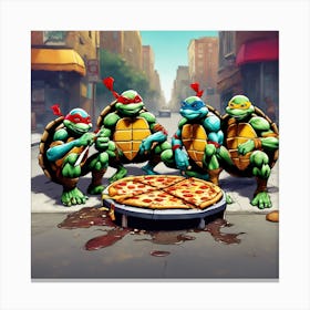 Teenage Mutant Ninja Turtles Pizza Canvas Print