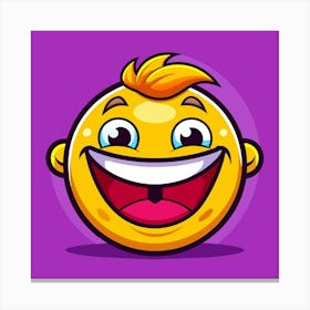 Yellow Emoji Smiley Face With Big Smile Canvas Print