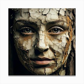 Firefly Face, Cracks, Spots, Chips, Textured, Weathered, Aged, Worn, Detailed, Intricate, Expressive (8) Canvas Print