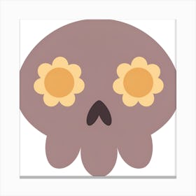 Skull With Flowers Canvas Print