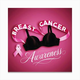 Women Breast Cancer Awareness background in Pink Ribbon international symbol for month October clipart and poster clipart and wall art 26 Canvas Print