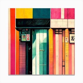 Shibuya Alleyway Square Canvas Print