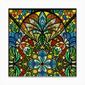 Picture of medieval stained glass windows 4 Canvas Print