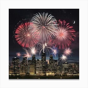 A Realistic Photo Of A Fireworks Display Over A Ci 1agczi7qqyqnywg9mjn Ow Dmqmg01oqosu2tekuzpmfa(1) Canvas Print