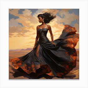 'Black Woman In The Desert' Canvas Print