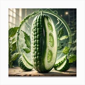 Cucumber In A Garden Canvas Print