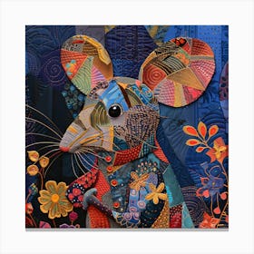 Patchwork Quilted Mouse 2 Canvas Print