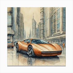 Futuristic Sports Car Canvas Print