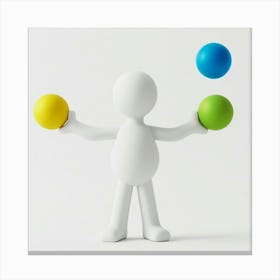 Juggling Man With Balls Canvas Print