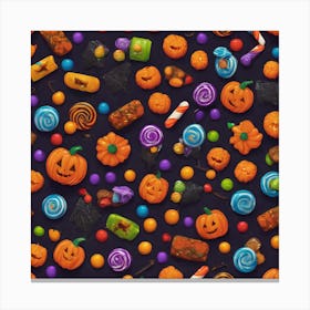 Halloween Candy Seamless Pattern 3 Canvas Print