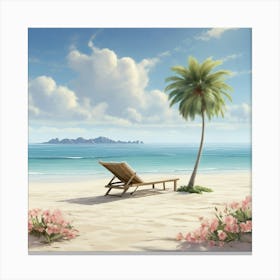 Beach Chair Stock Videos & Royalty-Free Footage Canvas Print